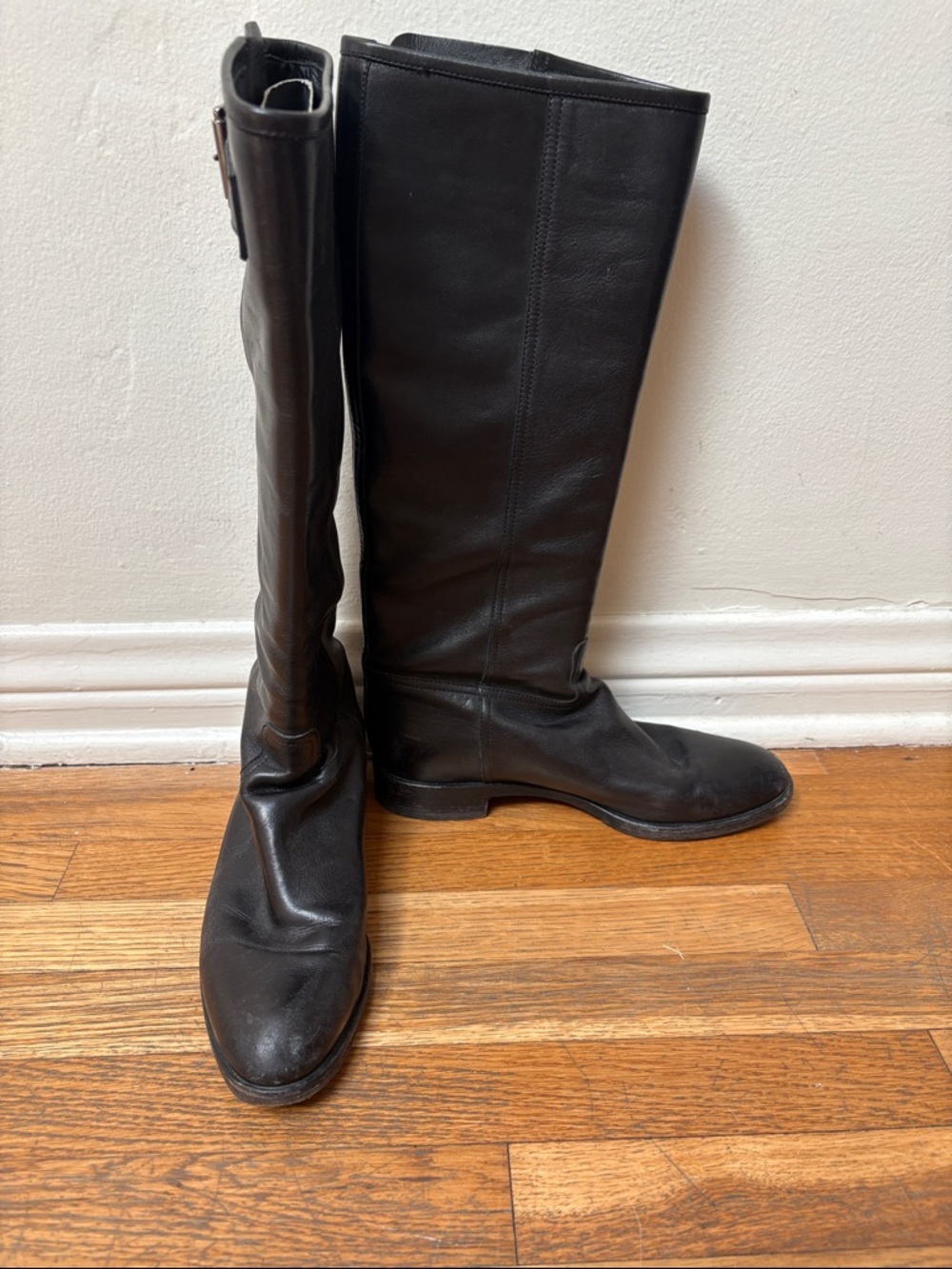 Gianvito Rossi Tall Black Leather Riding Boots
